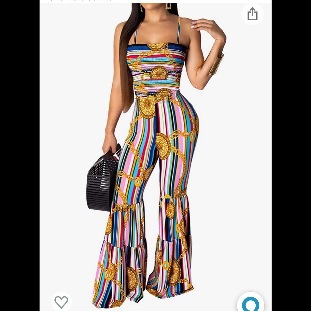 ECHOINE Women's Sexy Sleeveless Playsuit Jumpsuits - Wide Leg Flare Pants XL